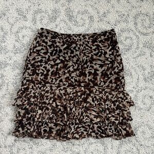 Leopard Print Ruffle Skirt